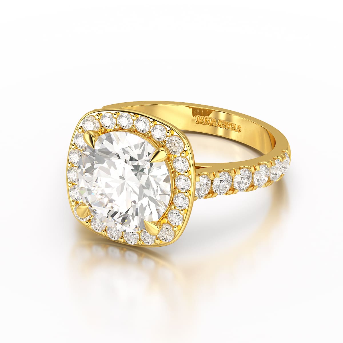 3.8 CT Lab Diamond Round Cut Halo Ring