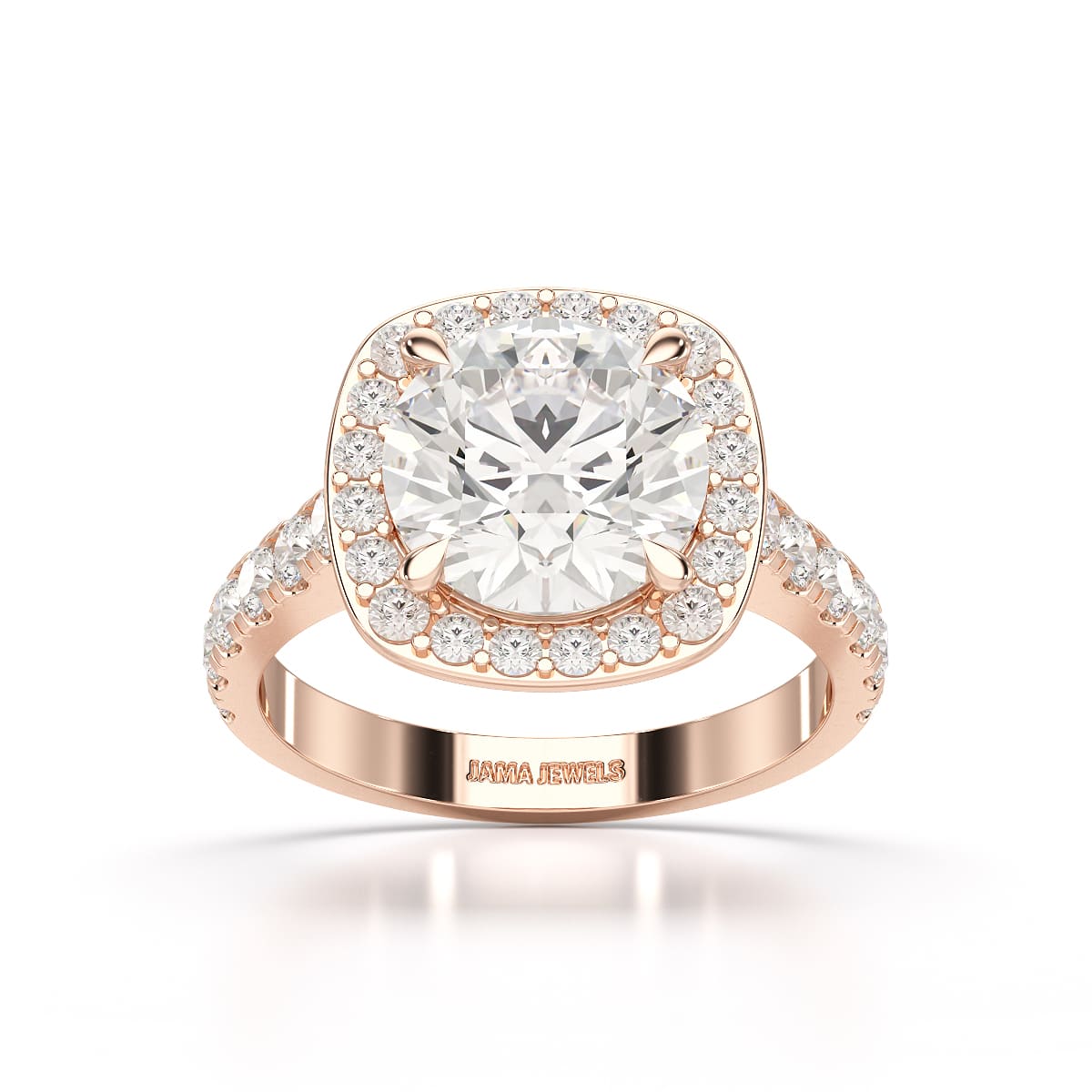 3.8 CT Lab Diamond Round Cut Halo Ring