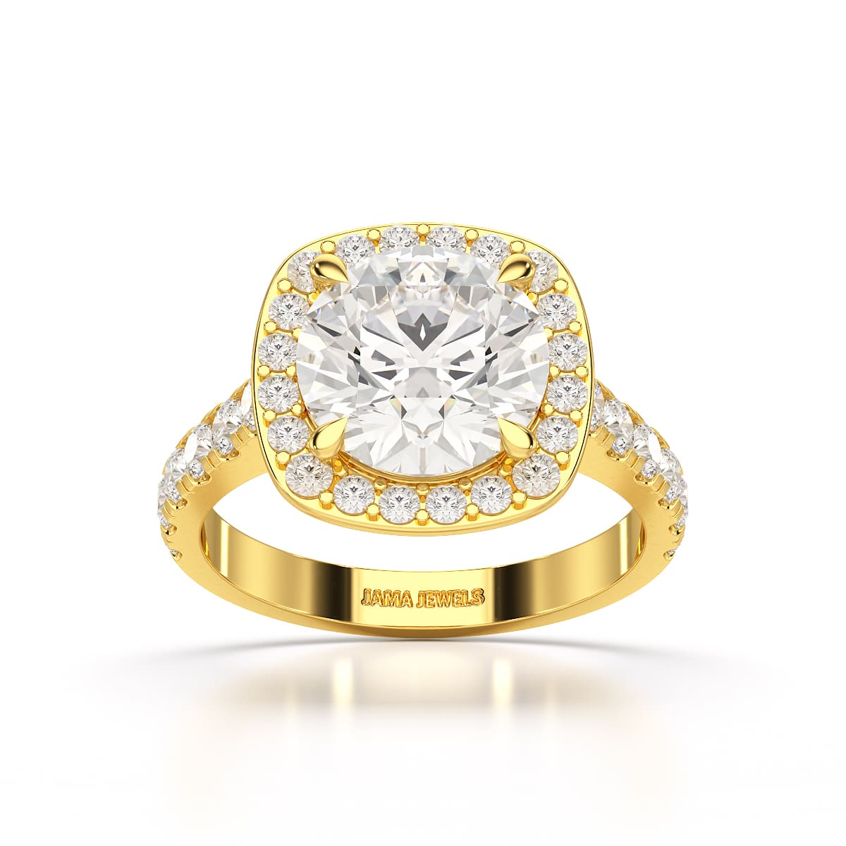 3.8 CT Lab Diamond Round Cut Halo Ring
