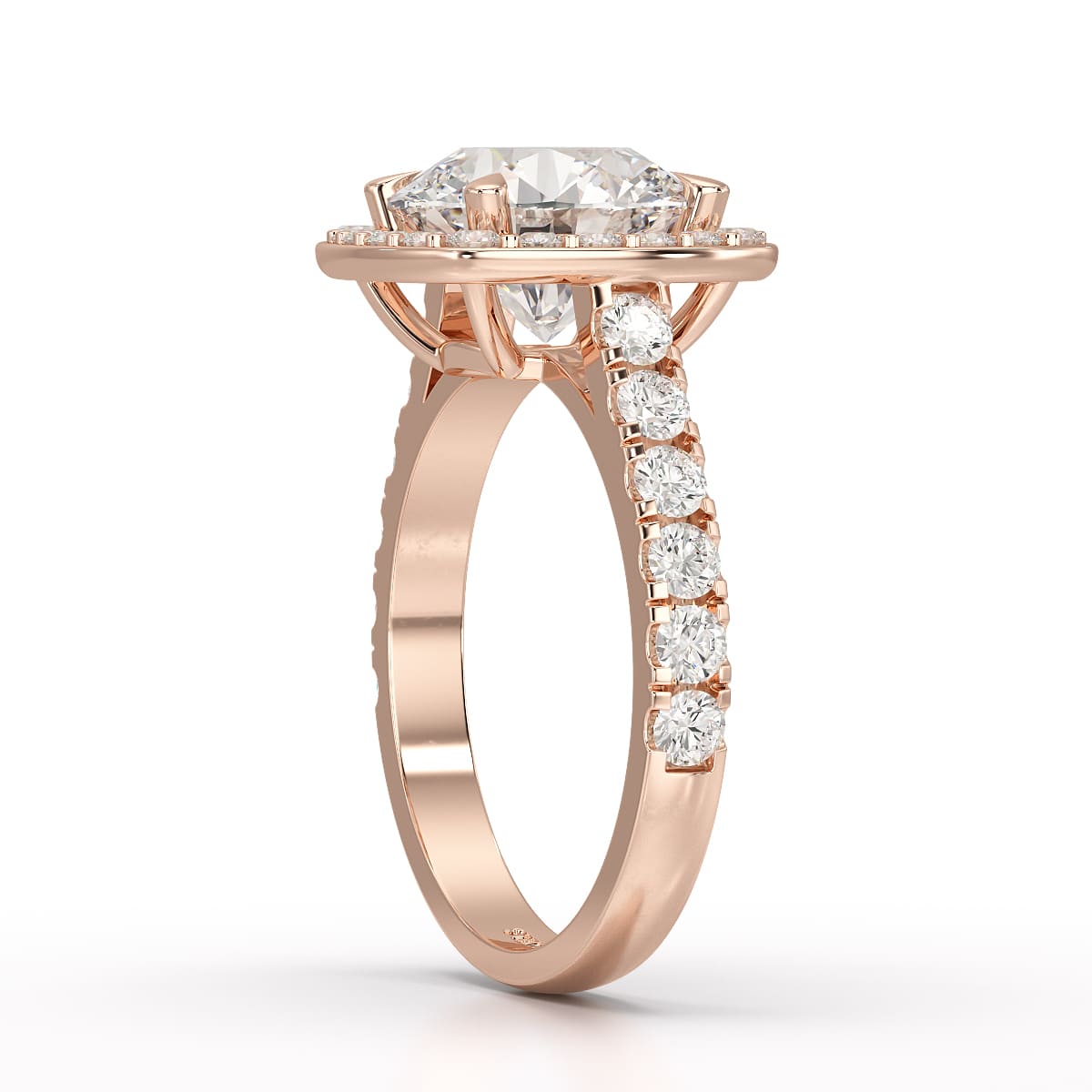 3.8 CT Lab Diamond Round Cut Halo Ring