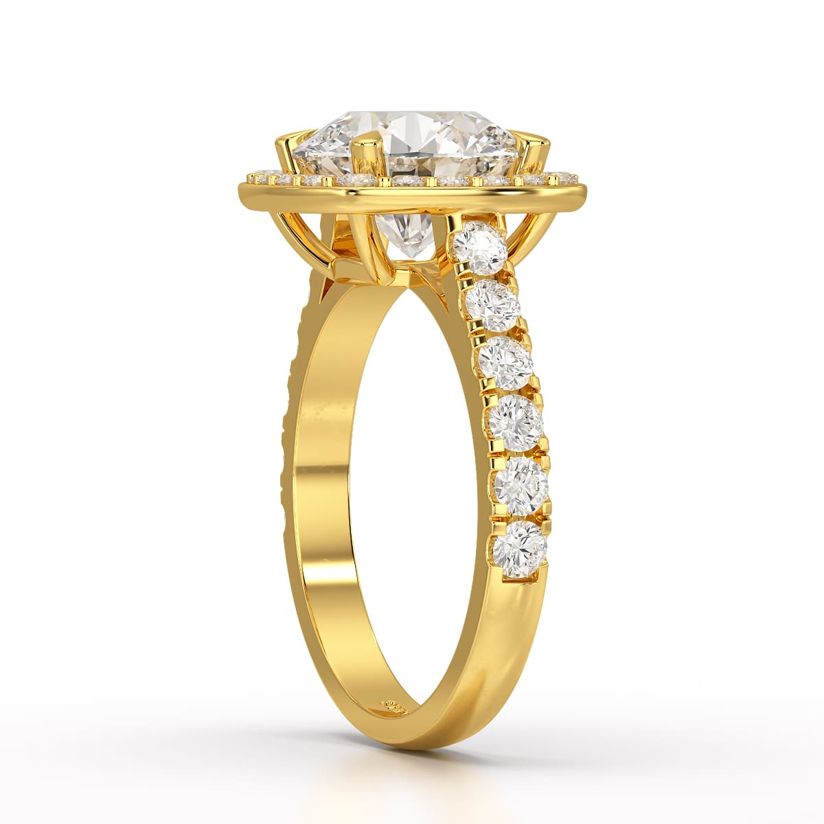 3.8 CT Lab Diamond Round Cut Halo Ring