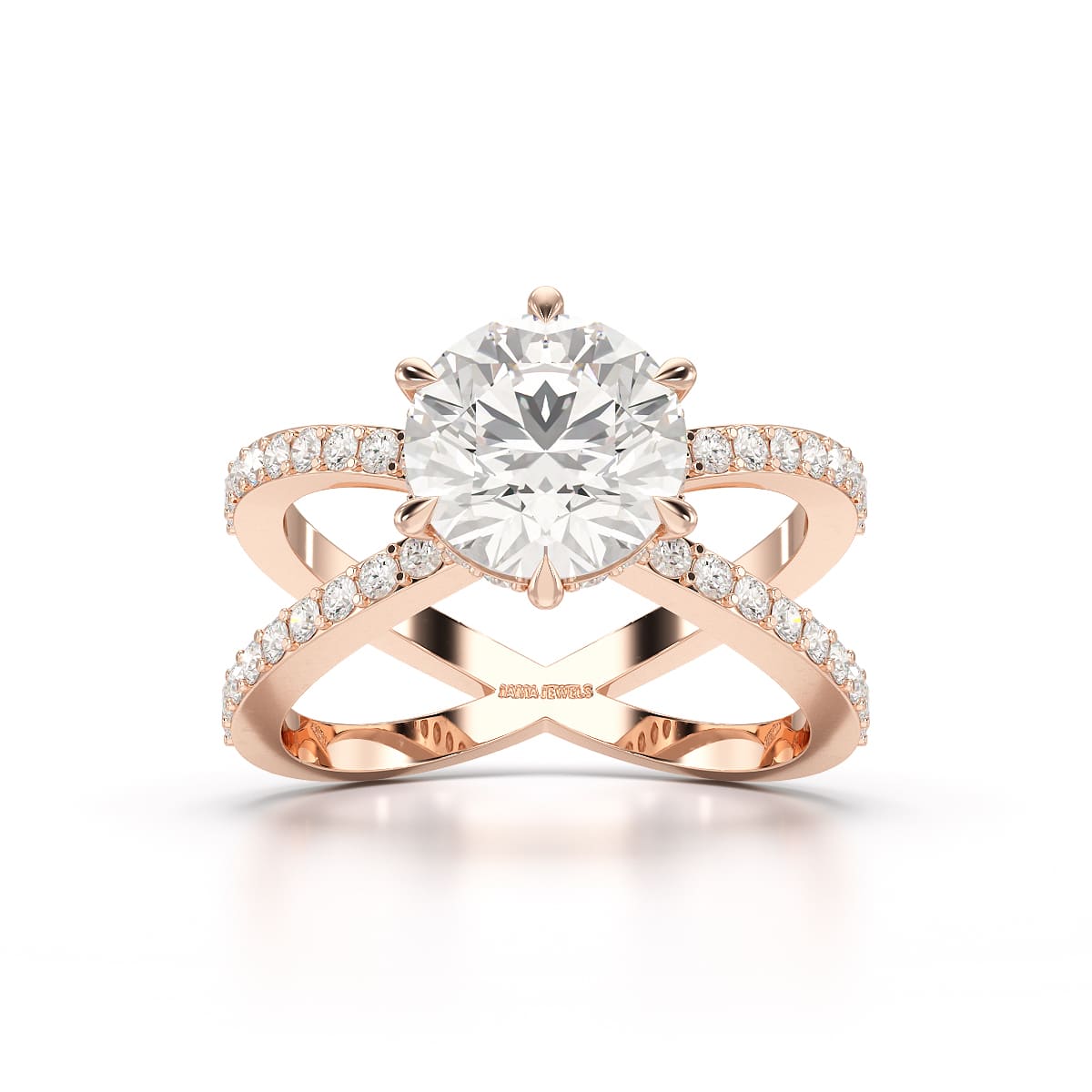 2.9 CT Lab Diamond Round Brilliant Cut Ring