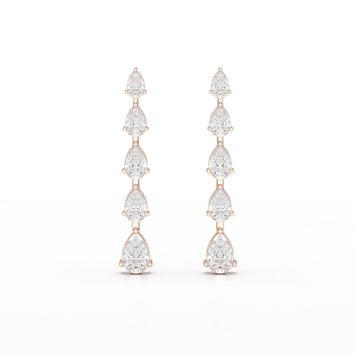 4.02 CT Pear Cut Dangle Drop Lab Diamond Earrings