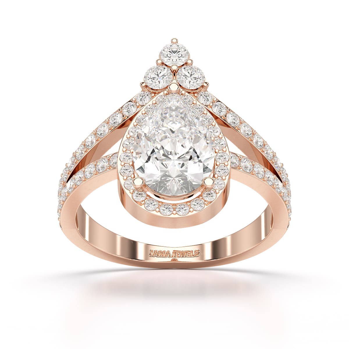 4.07 CT Lab Diamond Pear Cut Ring