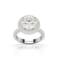 4.32 CT Round Cut Halo Lab Diamond Ring