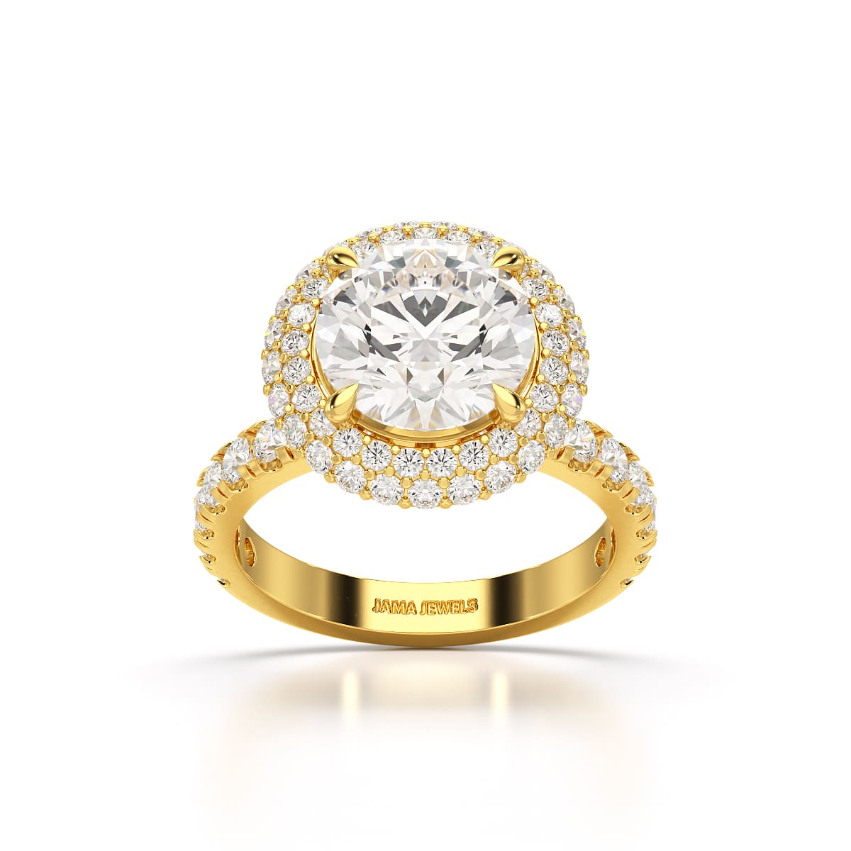 4.32 CT Round Cut Halo Lab Diamond Ring