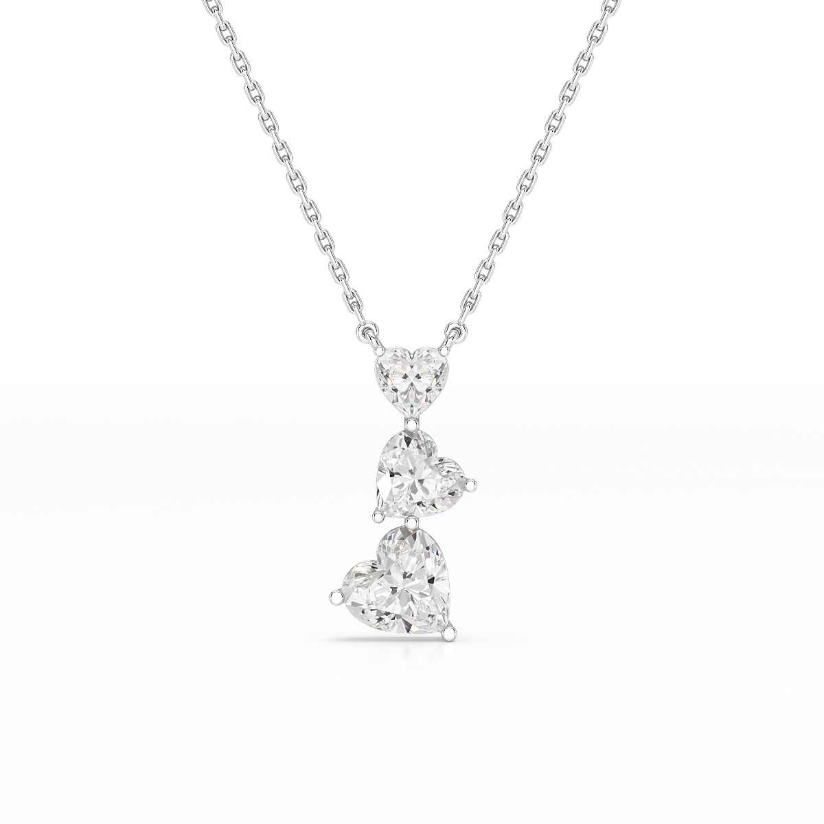4.3 CT Heart Cut Lab Diamond Chain Pendant
