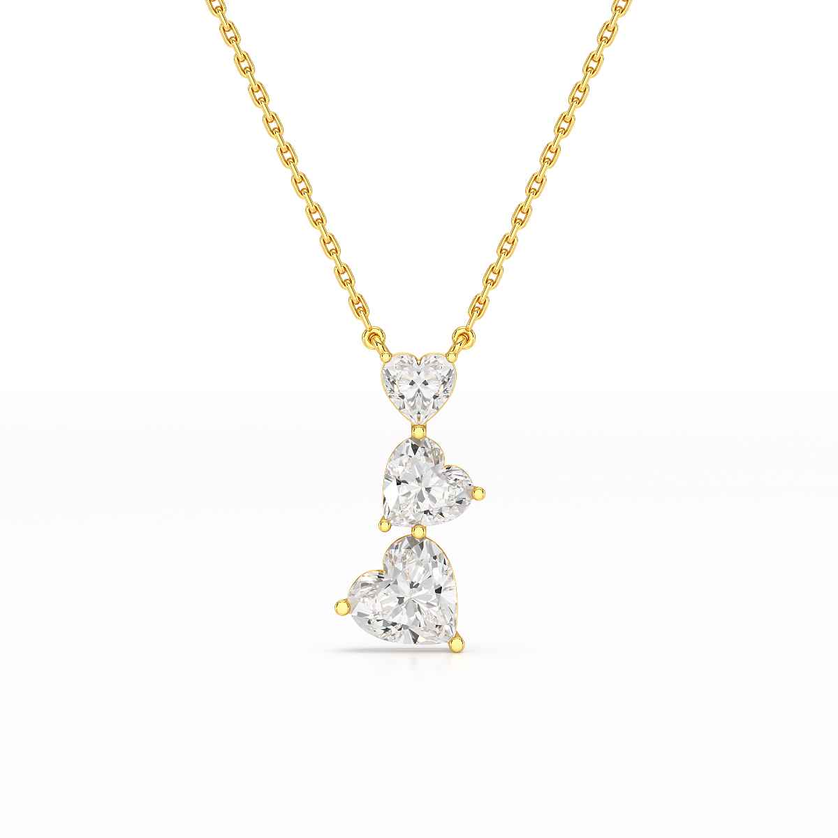 4.3 CT Heart Cut Lab Diamond Chain Pendant