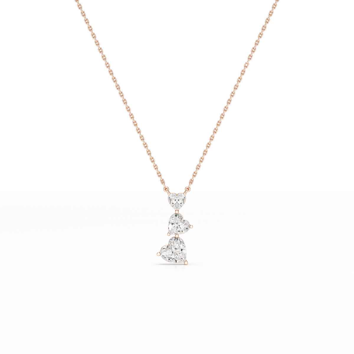 4.3 CT Heart Cut Lab Diamond Chain Pendant