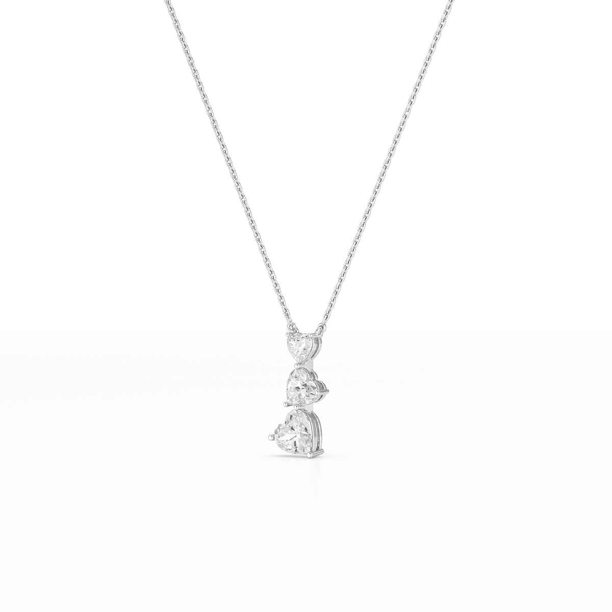 4.3 CT Heart Cut Lab Diamond Chain Pendant