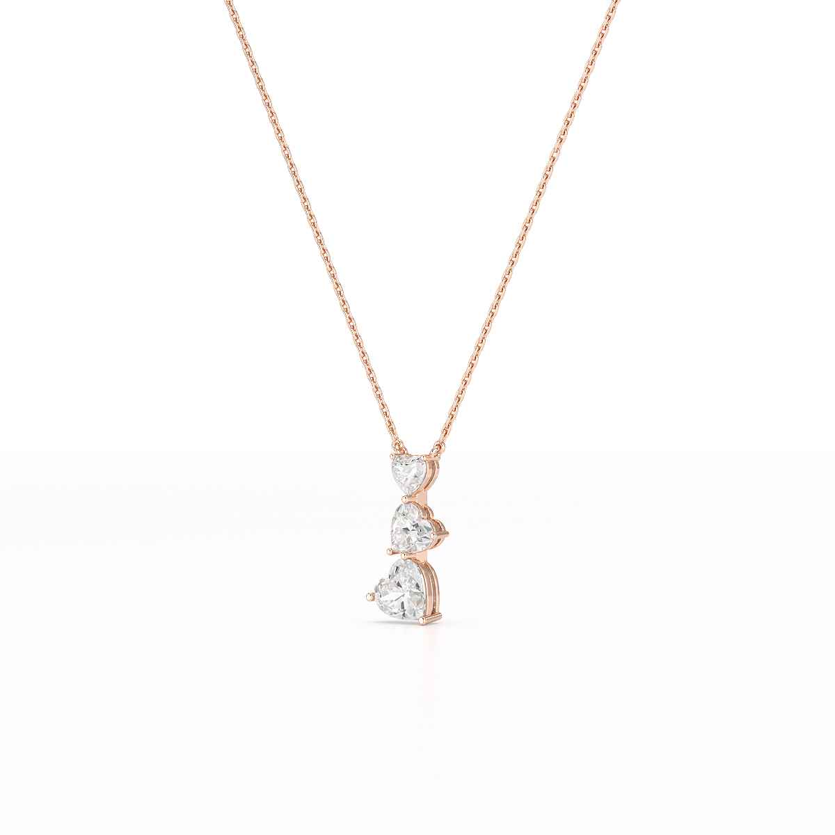 4.3 CT Heart Cut Lab Diamond Chain Pendant