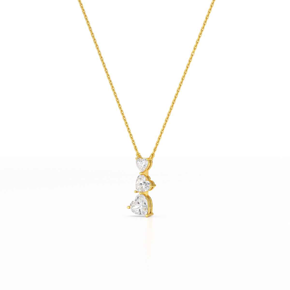 4.3 CT Heart Cut Lab Diamond Chain Pendant