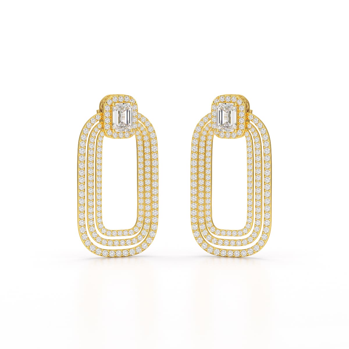 4.46 CT Lab Diamond Halo Drop Earrings