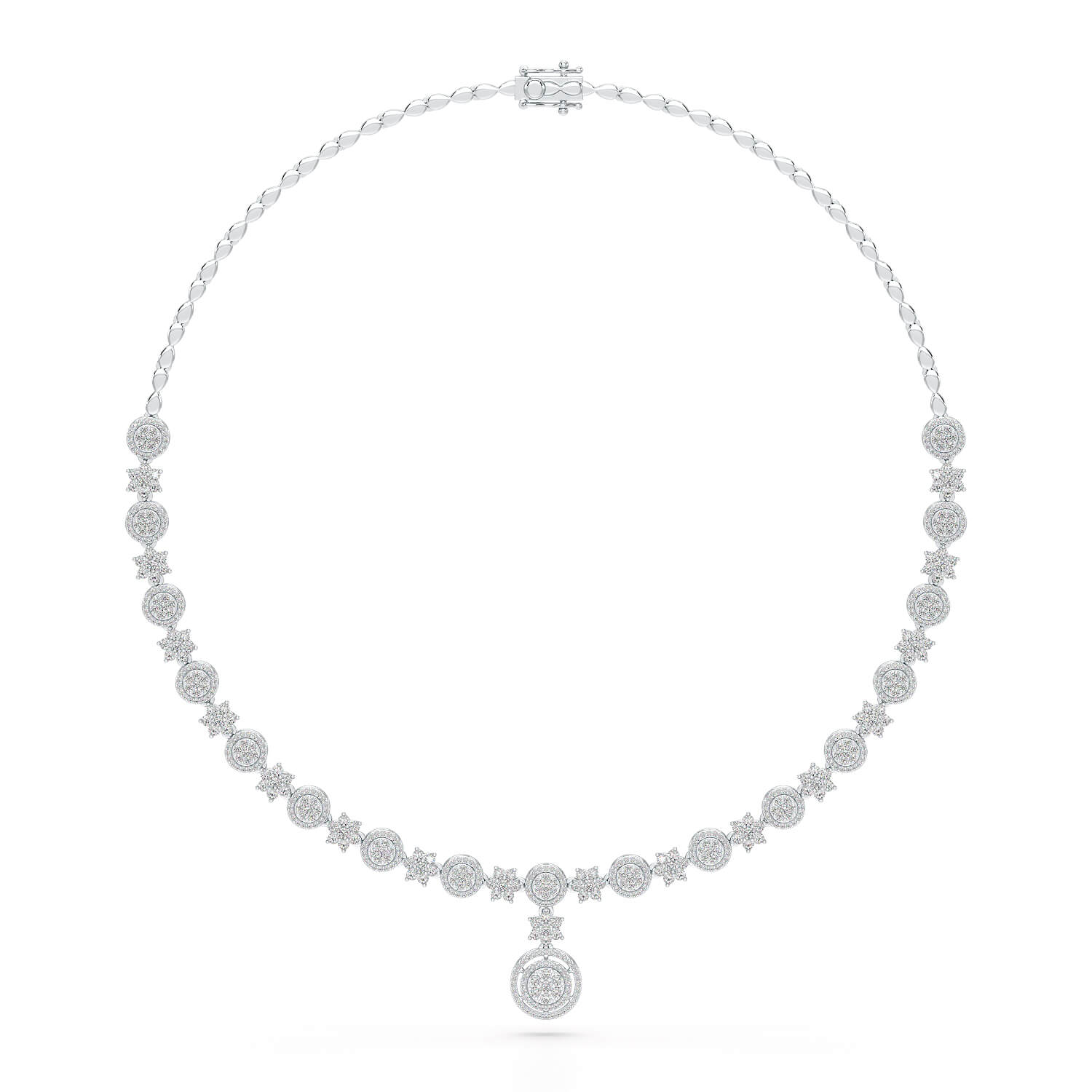 4.59 Carat Lab Grown Diamond Round Shape Necklace