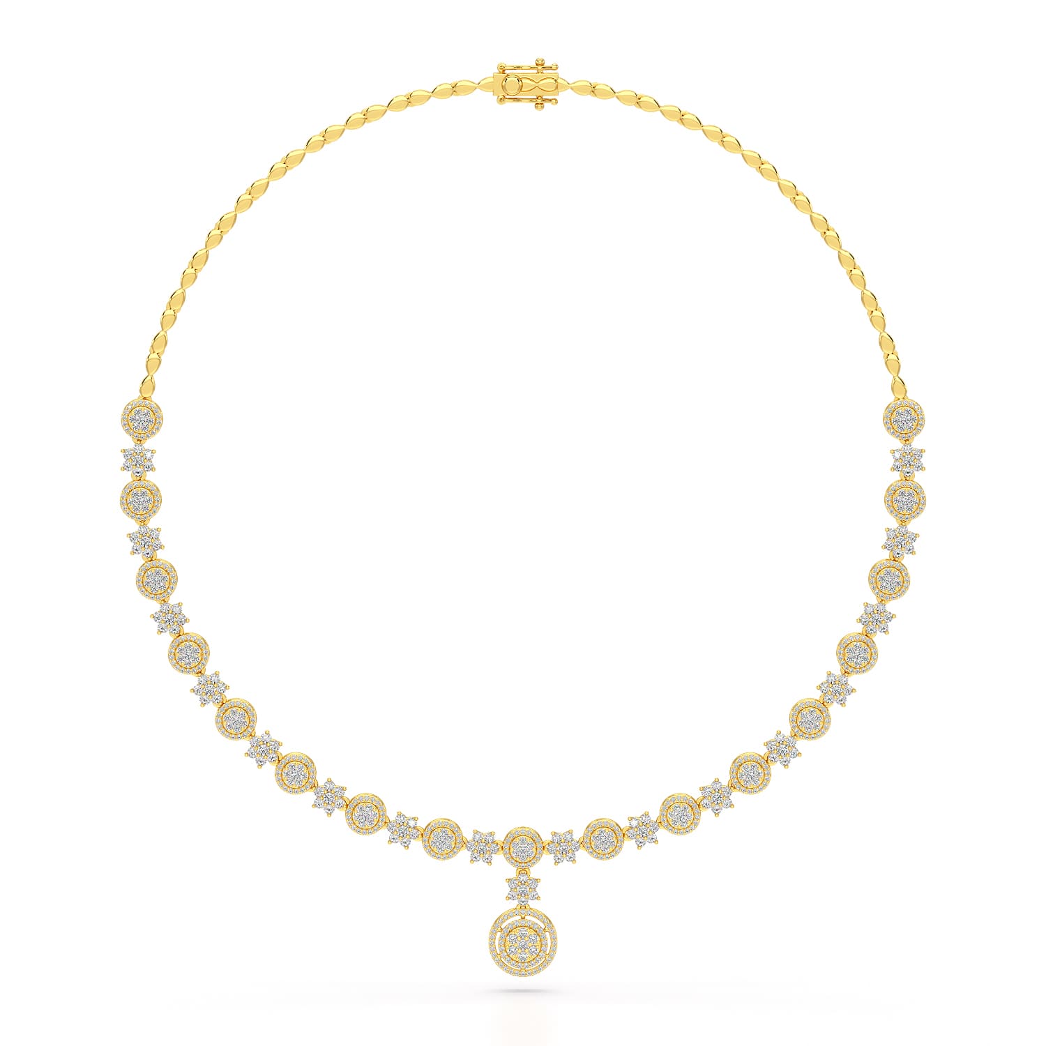 4.59 Carat Lab Grown Diamond Round Shape Necklace