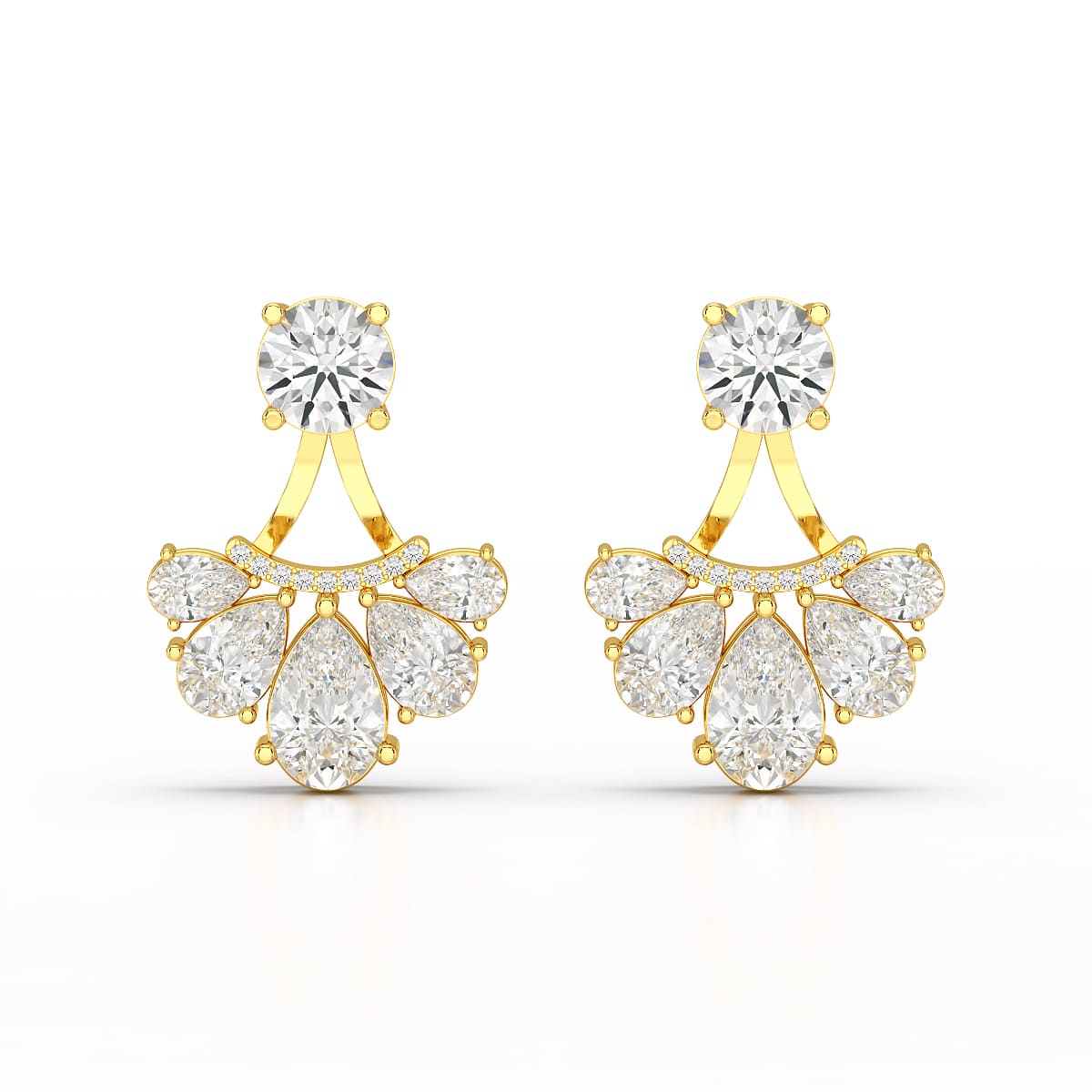 4.6 CT Lab Diamond Pear Cut Drop Earring