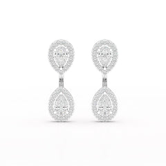 4.7 CT Lab Diamond Pear Drop Earring