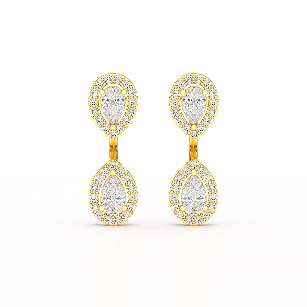 4.7 CT Lab Diamond Pear Drop Earring