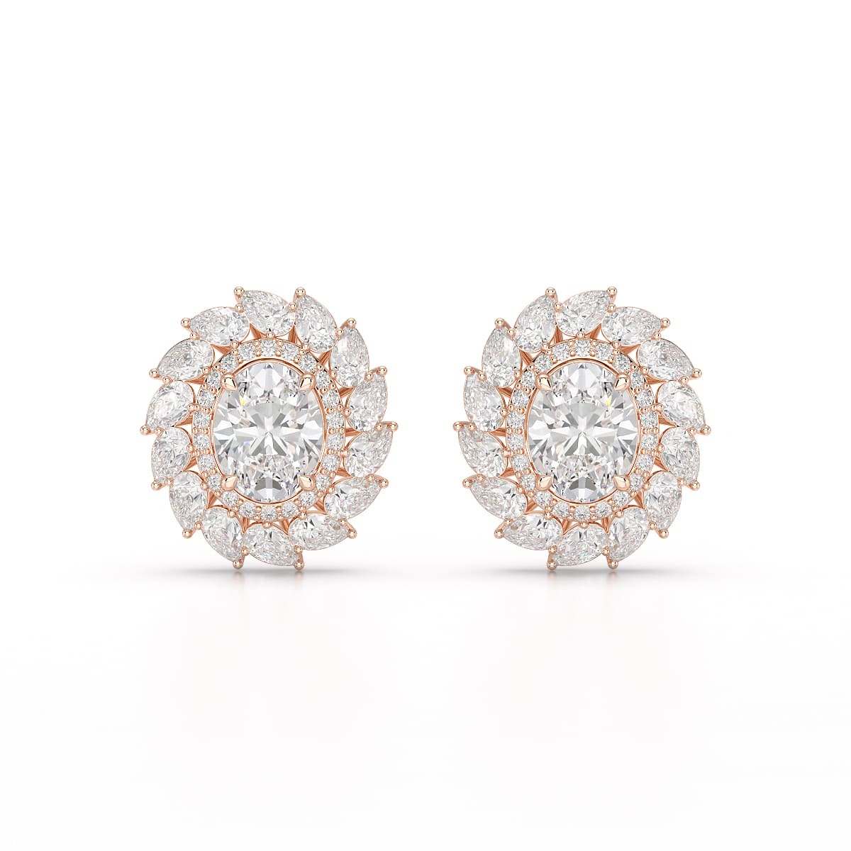 4.85 CT Lab Diamond Multi Shape Stud Earrings