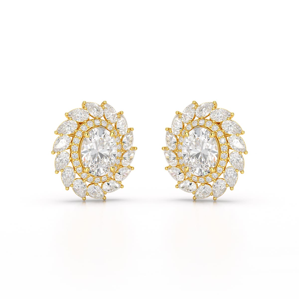 4.85 CT Lab Diamond Multi Shape Stud Earrings
