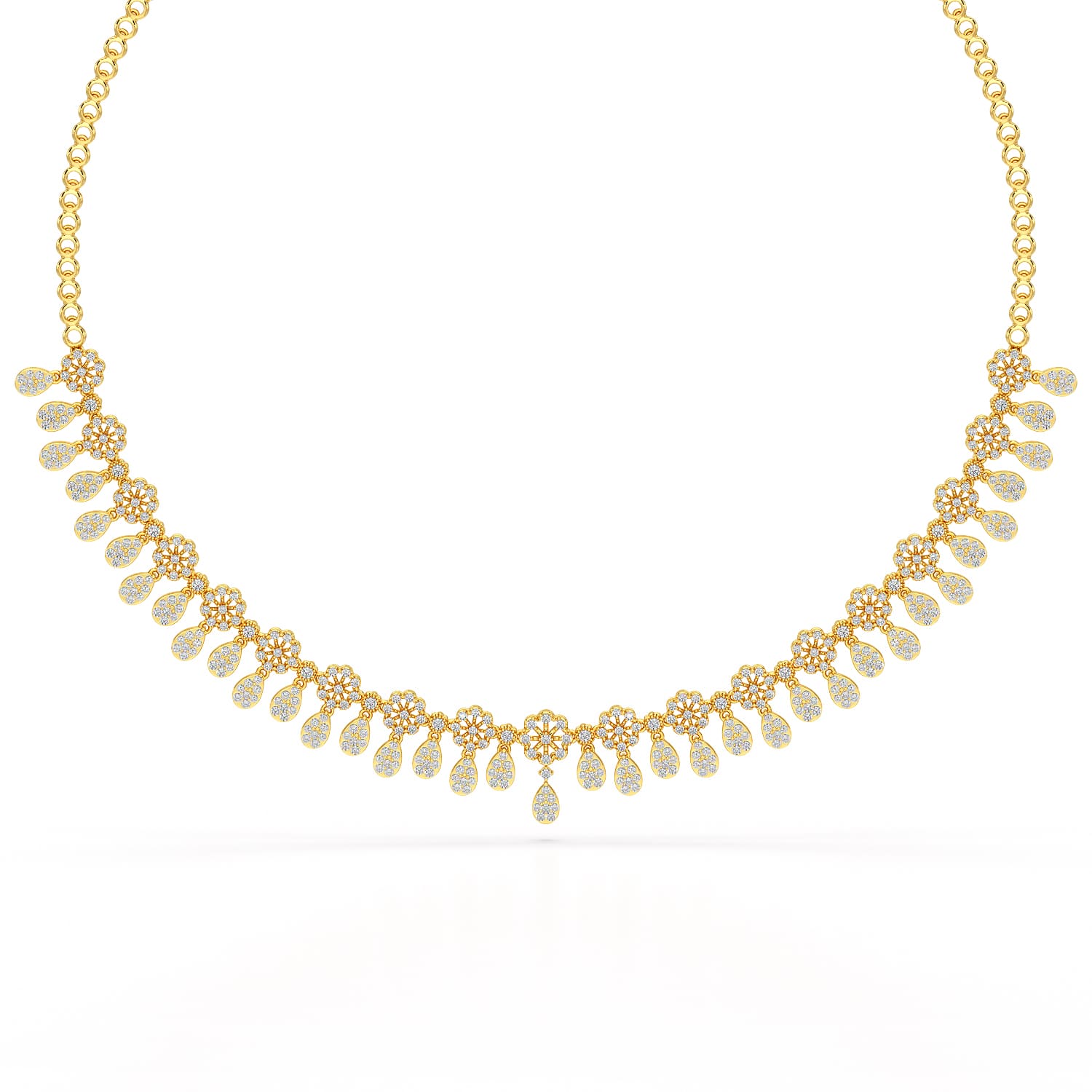 Round Cut Lab Grown Diamond 4.96 CT Elegant Choker Necklace