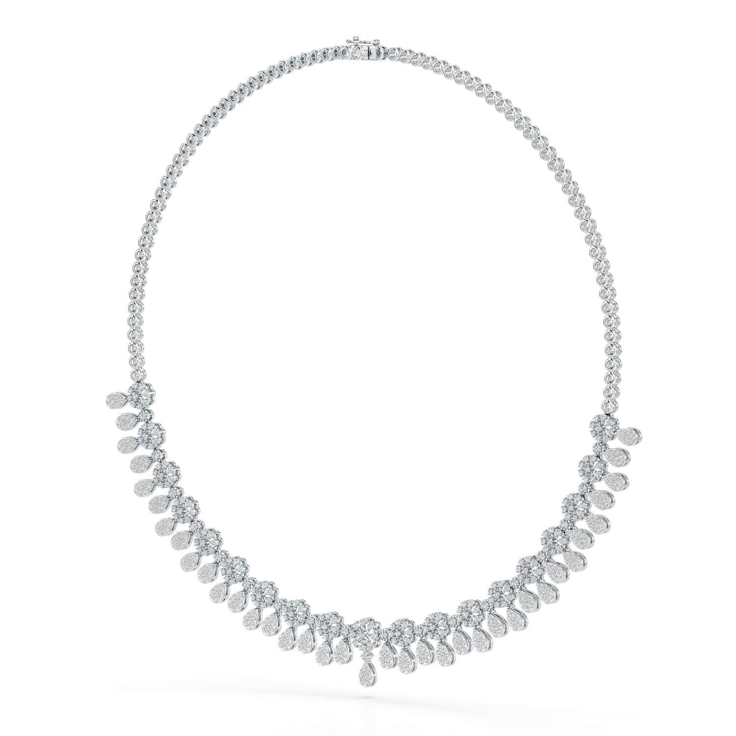 Round Cut Lab Grown Diamond 4.96 CT Elegant Choker Necklace