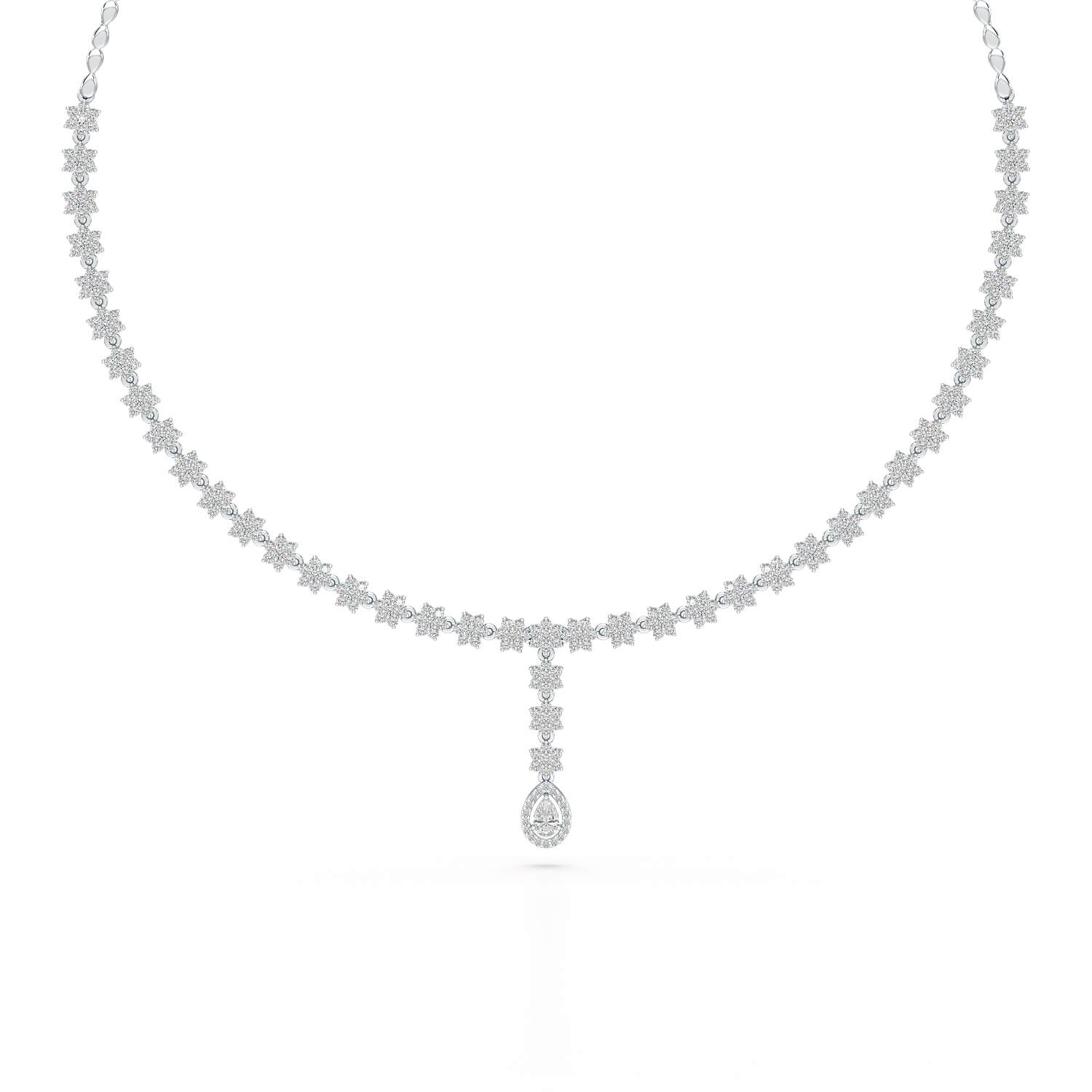 Pear Cut Lab Diamond 4.97 CT Necklace