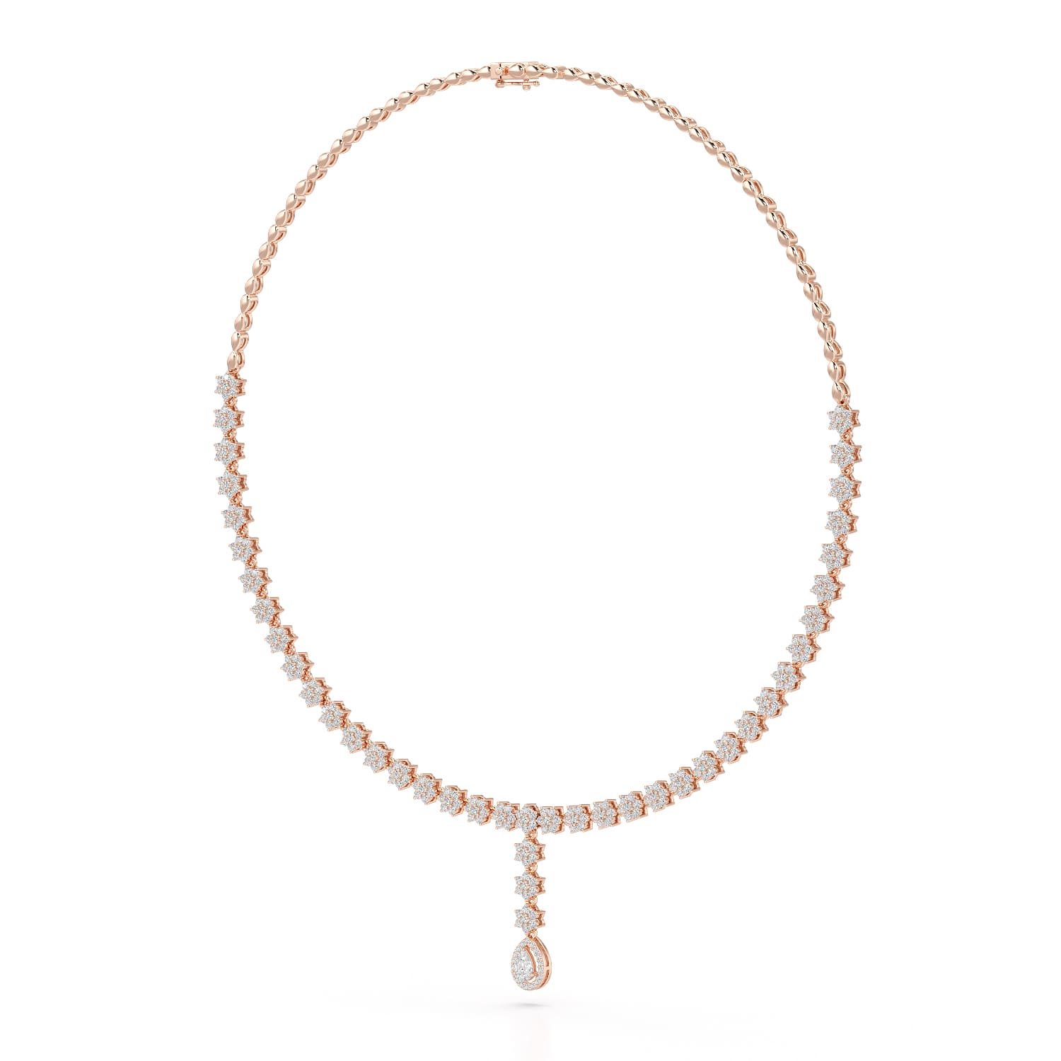 Pear Cut Lab Diamond 4.97 CT Necklace