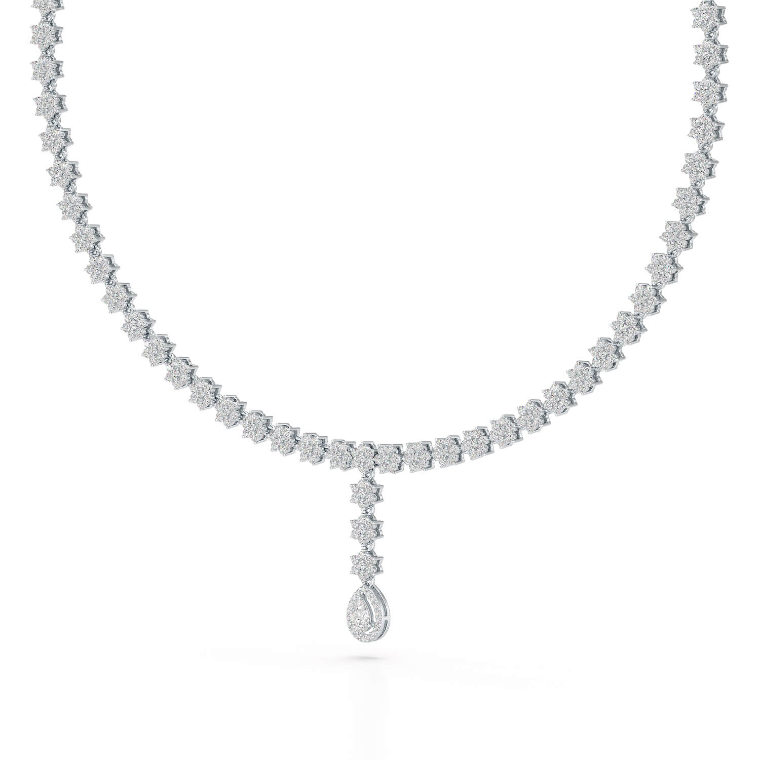 Pear Cut Lab Diamond 4.97 CT Necklace