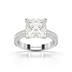 6.1 CT Lab Diamond Cushion Cut Solitaire Ring