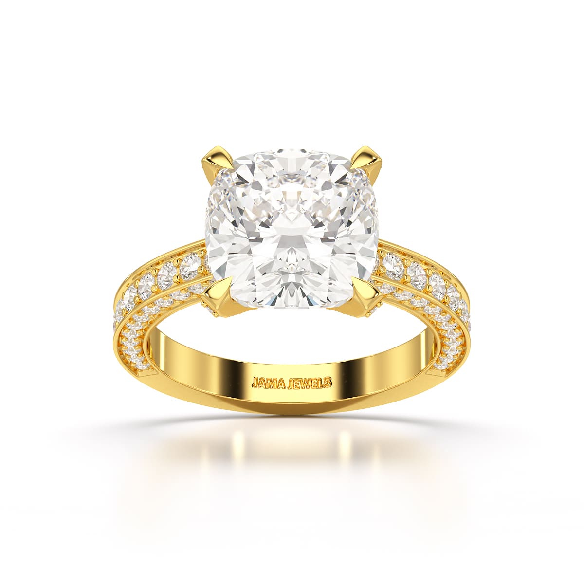 6.1 CT Lab Diamond Cushion Cut Solitaire Ring