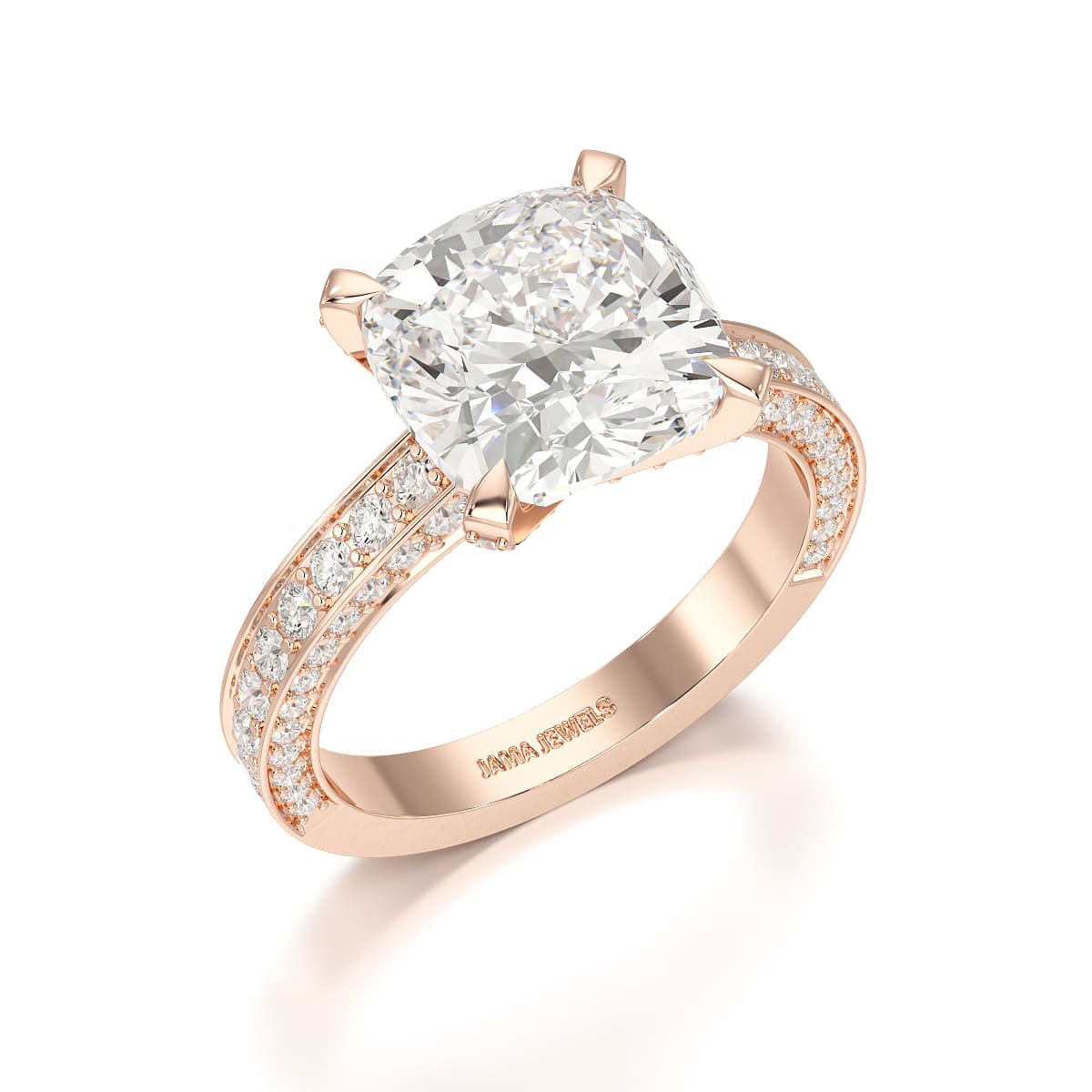 6.1 CT Lab Diamond Cushion Cut Solitaire Ring