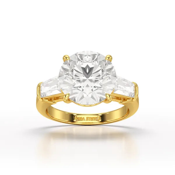 6.56 CT Three Stone Lab Diamond Ring - Jama Jewels 
