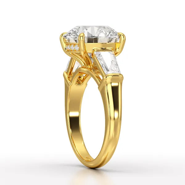 6.56 CT Three Stone Lab Diamond Ring - Jama Jewels 