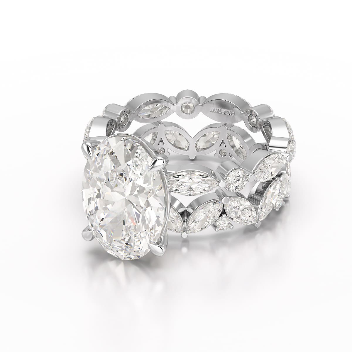 6.56 CT Oval and Marquise Cut Lab Diamond Ring