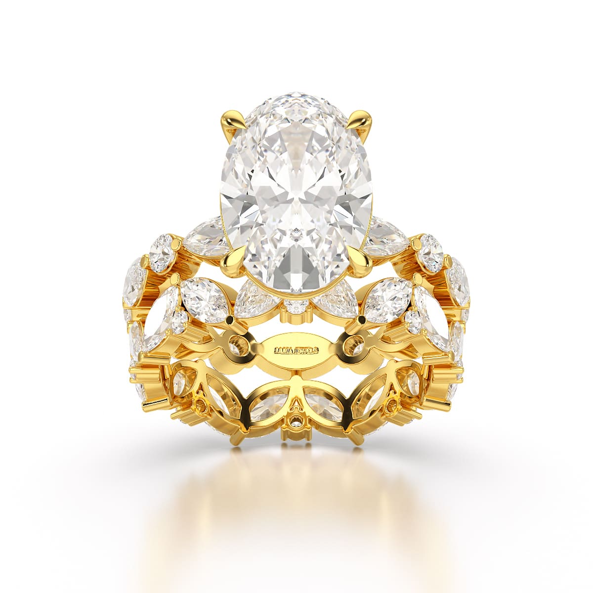 6.56 CT Oval and Marquise Cut Lab Diamond Ring