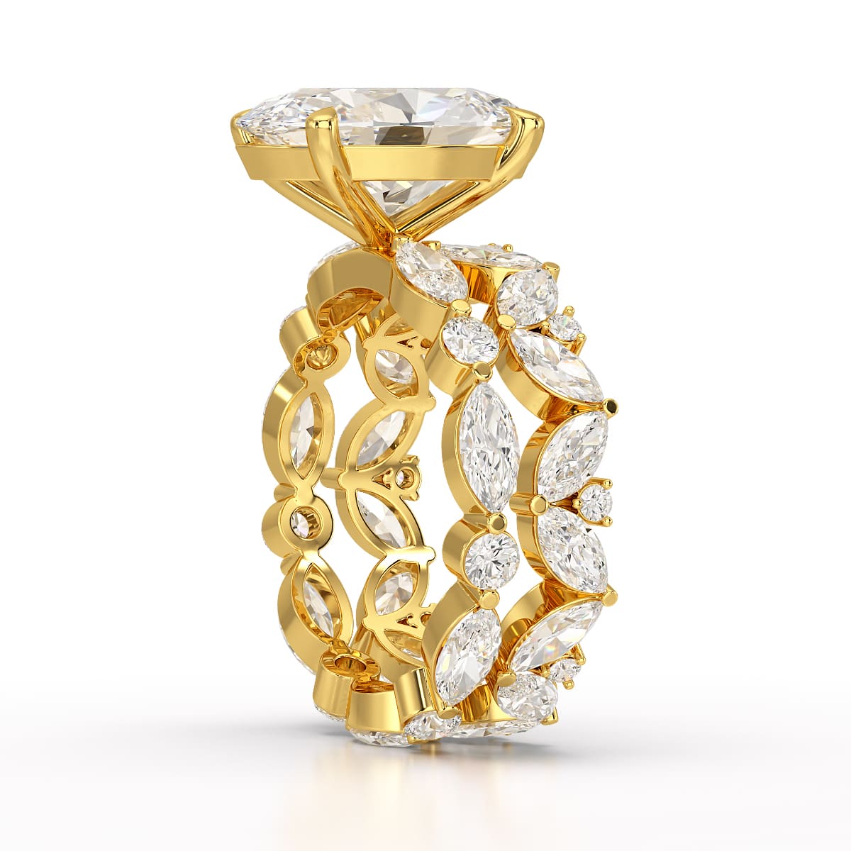 6.56 CT Oval and Marquise Cut Lab Diamond Ring