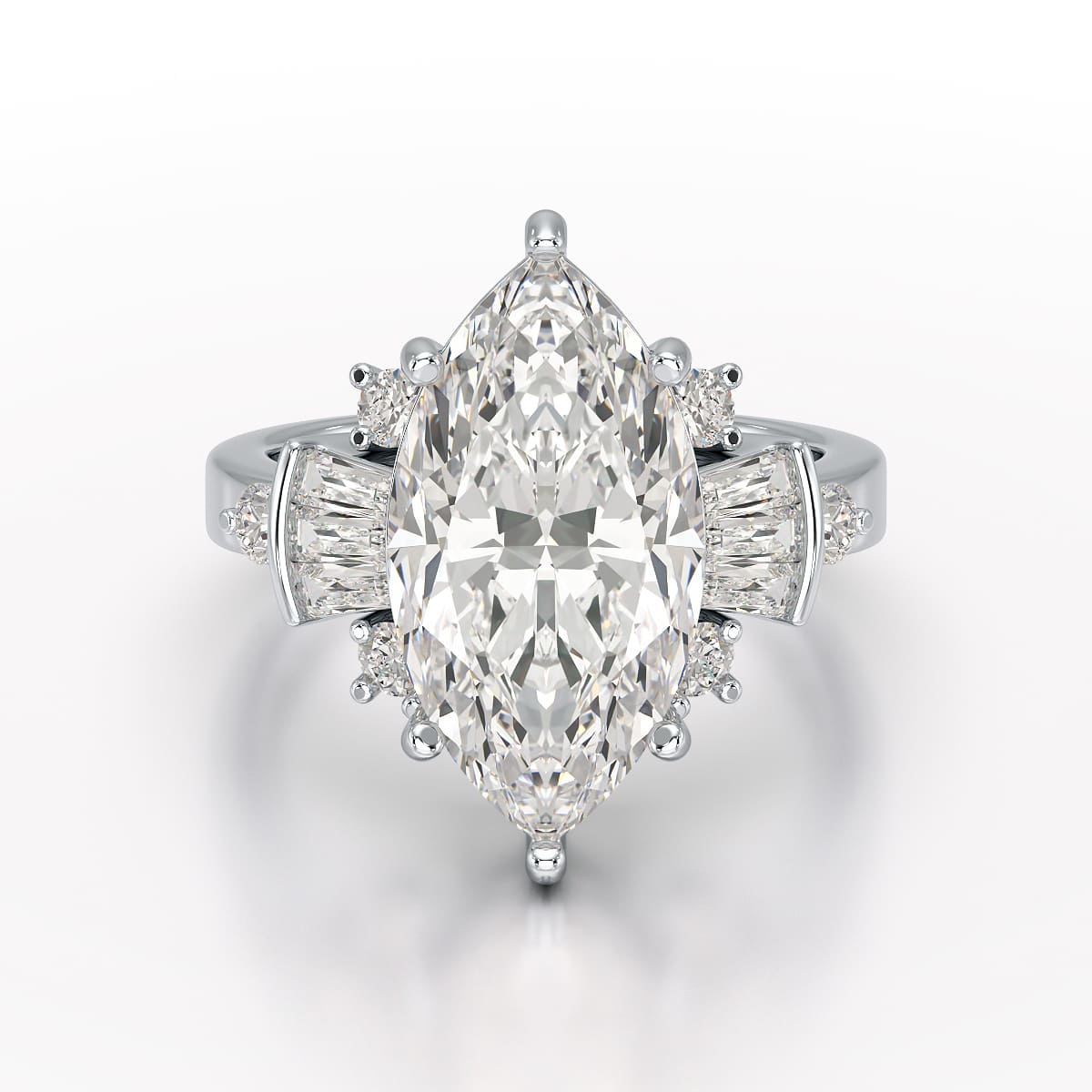 6.66 CT Marquise Cut Lab Diamond Wedding Ring - Jama Jewels 