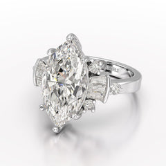 6.66 CT Marquise Cut Lab Diamond Wedding Ring - Jama Jewels 