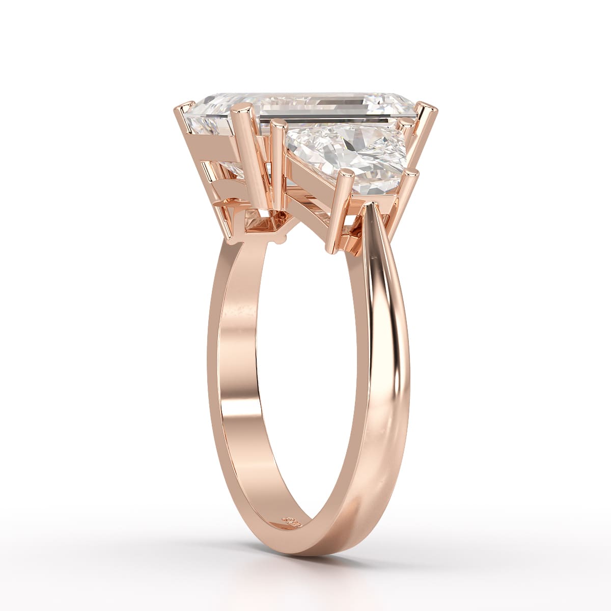 6 CT Lab Diamond Emerald Cut Three Stone Ring