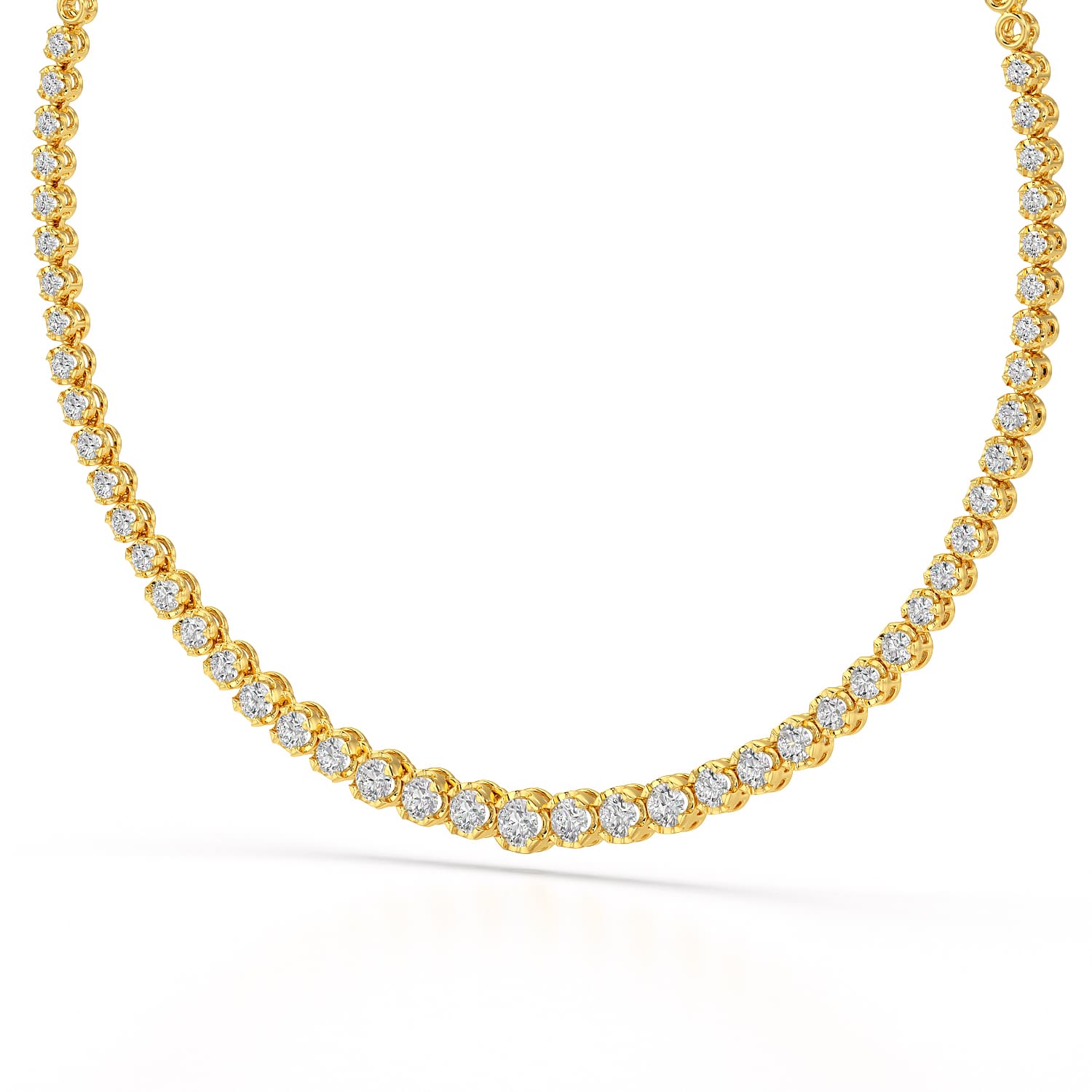 7.6 Carat Lab Diamond Round Riviere Necklace