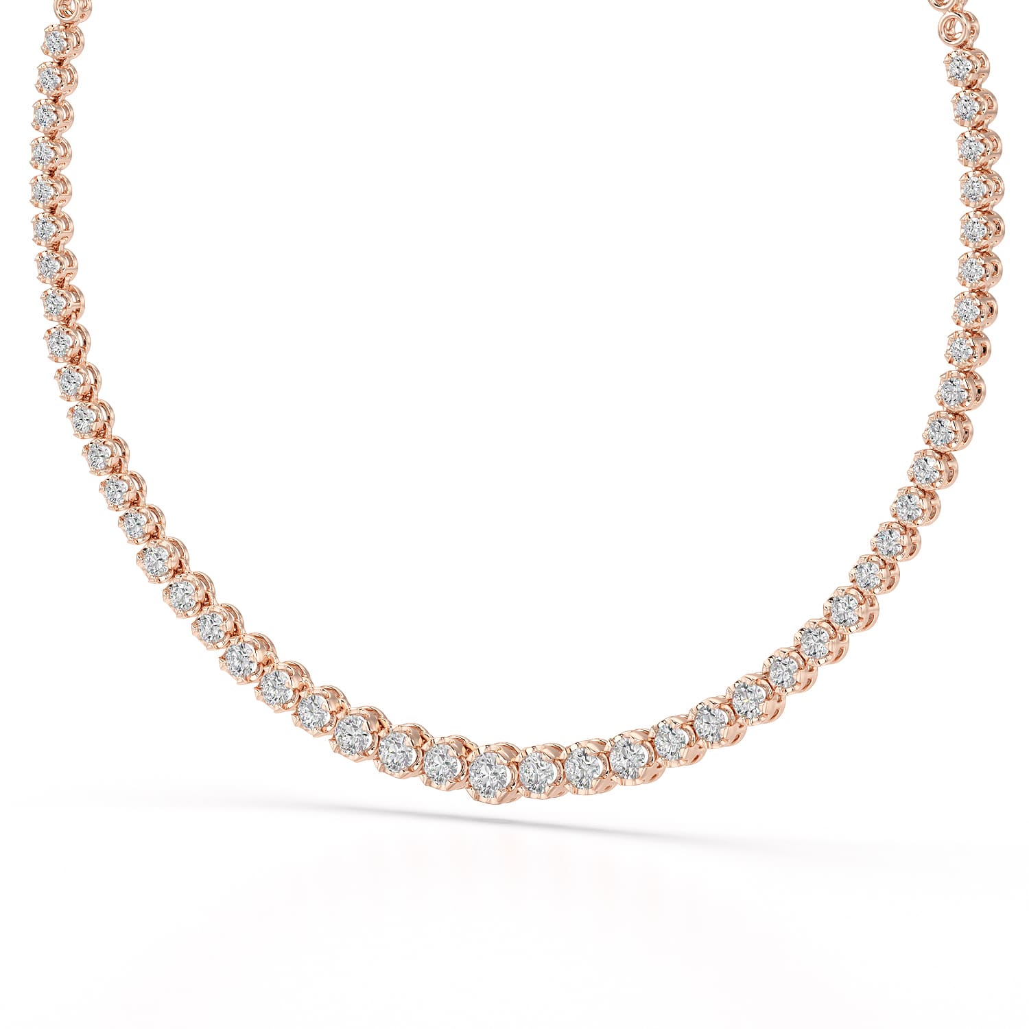 7.6 Carat Lab Diamond Round Riviere Necklace