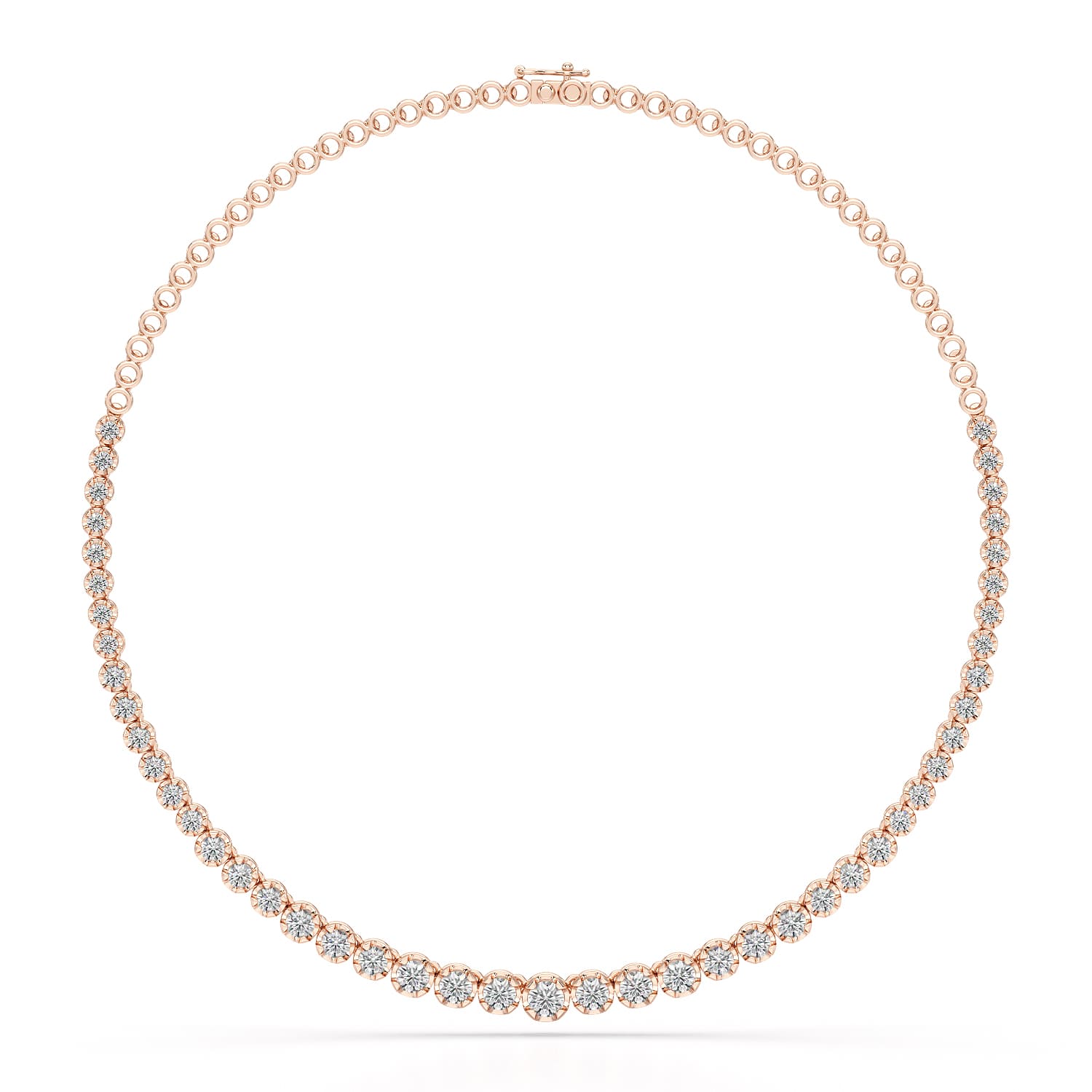 7.6 Carat Lab Diamond Round Riviere Necklace