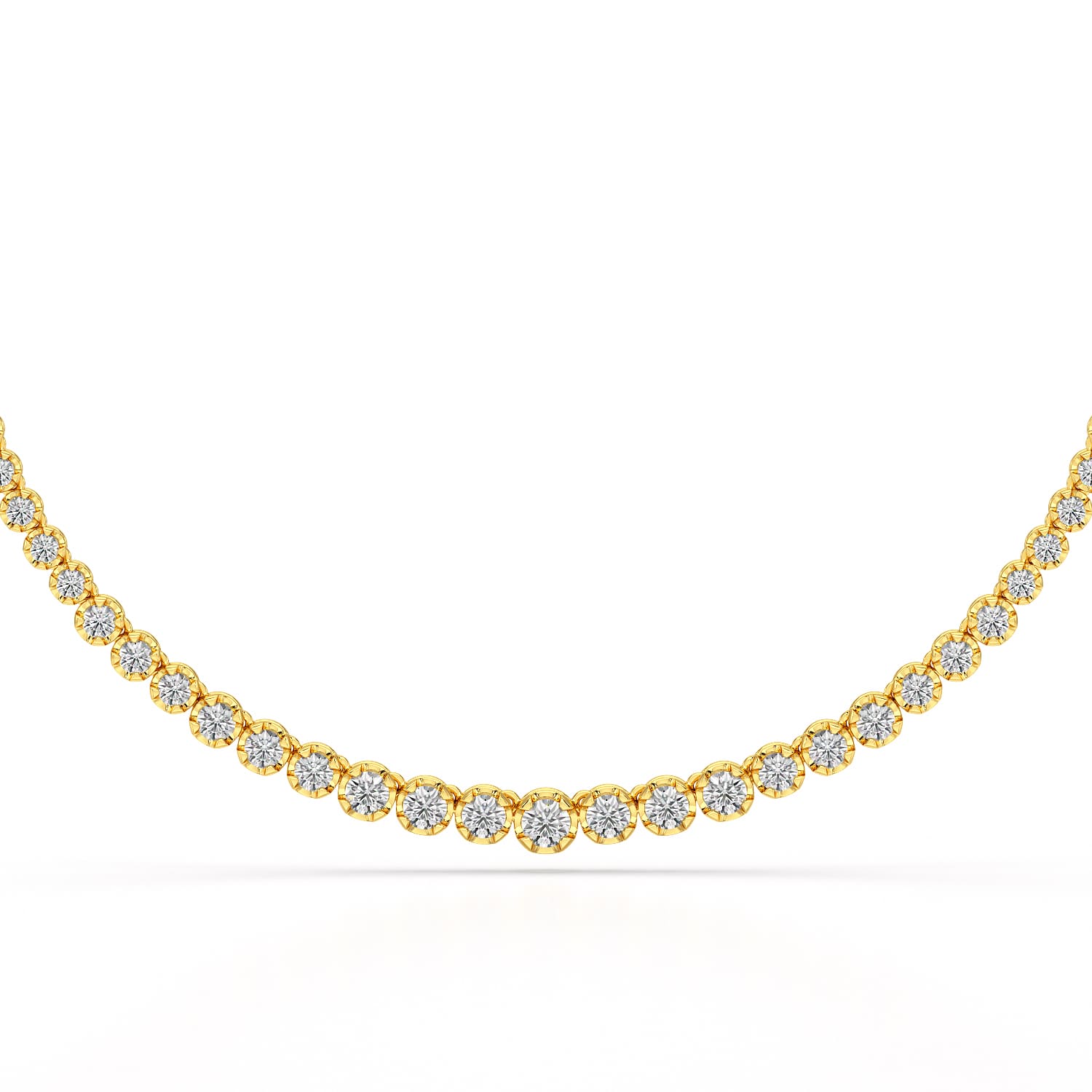 7.6 Carat Lab Diamond Round Riviere Necklace