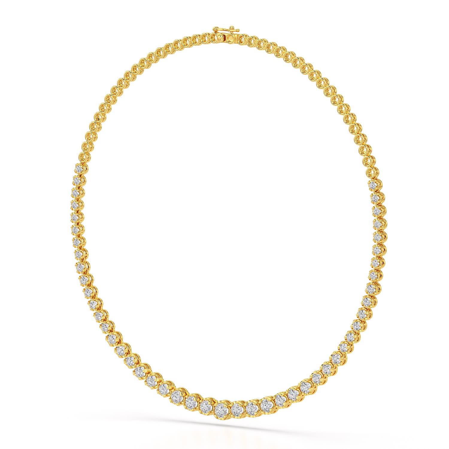 7.6 Carat Lab Diamond Round Riviere Necklace