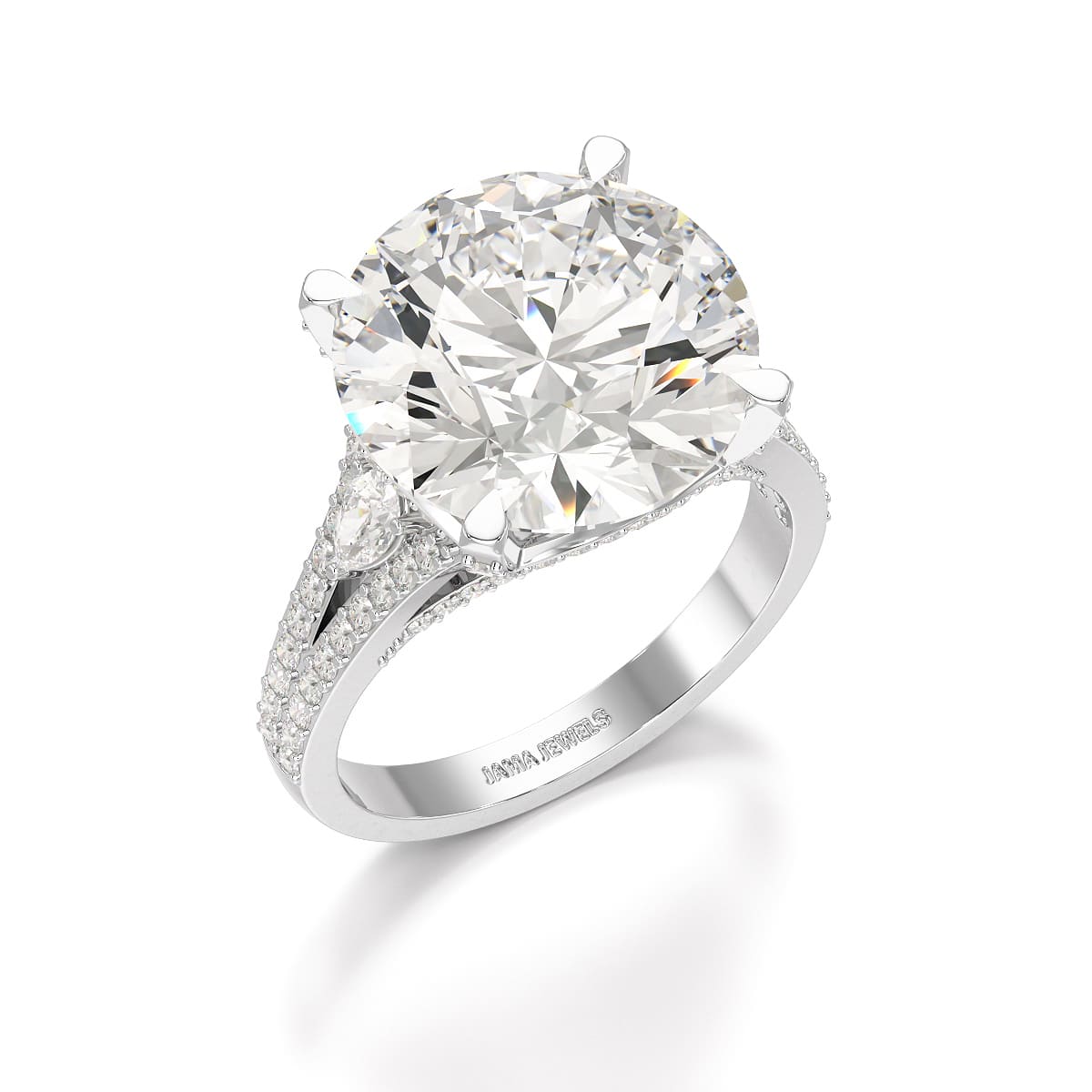 9.29 CT Halo Pave Lab Diamond Engagement Ring