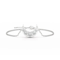 1.3 CT  Lab Diamond Crescent Moon Bracelet