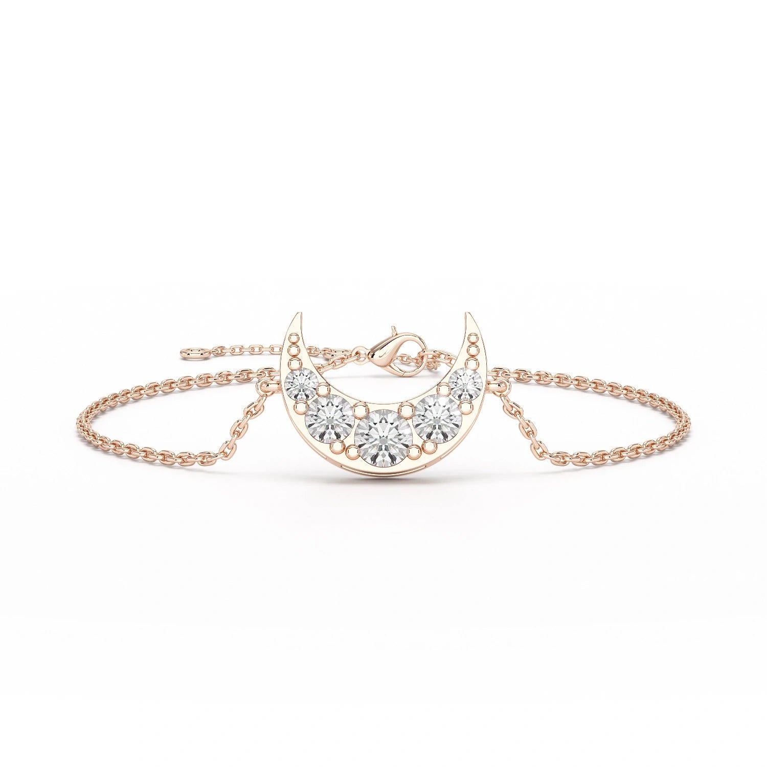 1.3 CT  Lab Diamond Crescent Moon Bracelet
