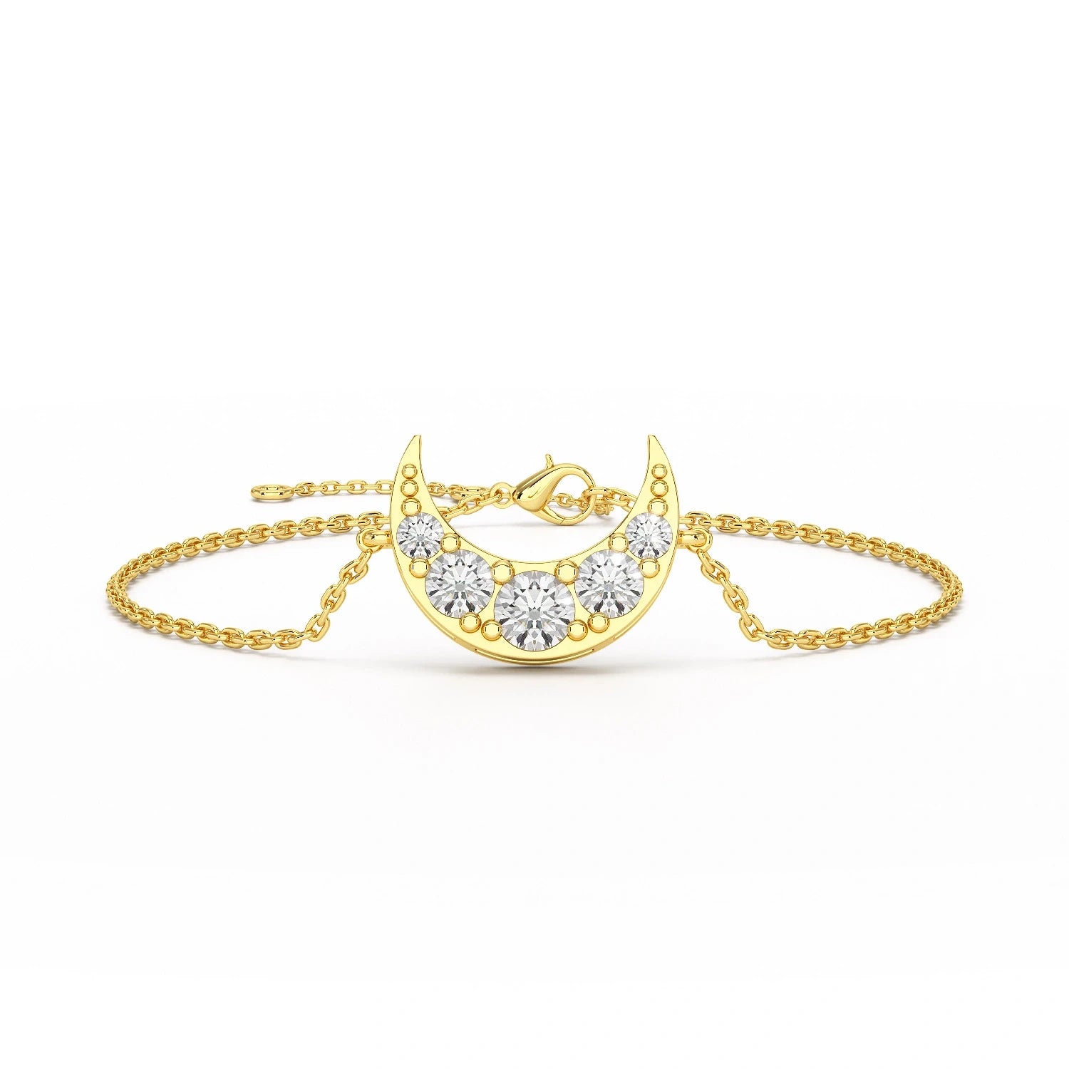 1.3 CT  Lab Diamond Crescent Moon Bracelet