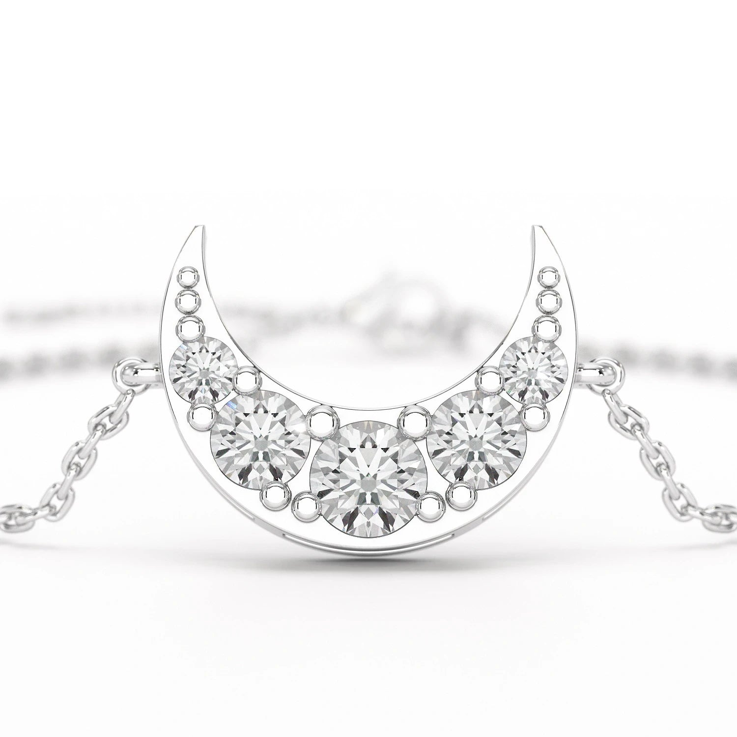 1.3 CT  Lab Diamond Crescent Moon Bracelet